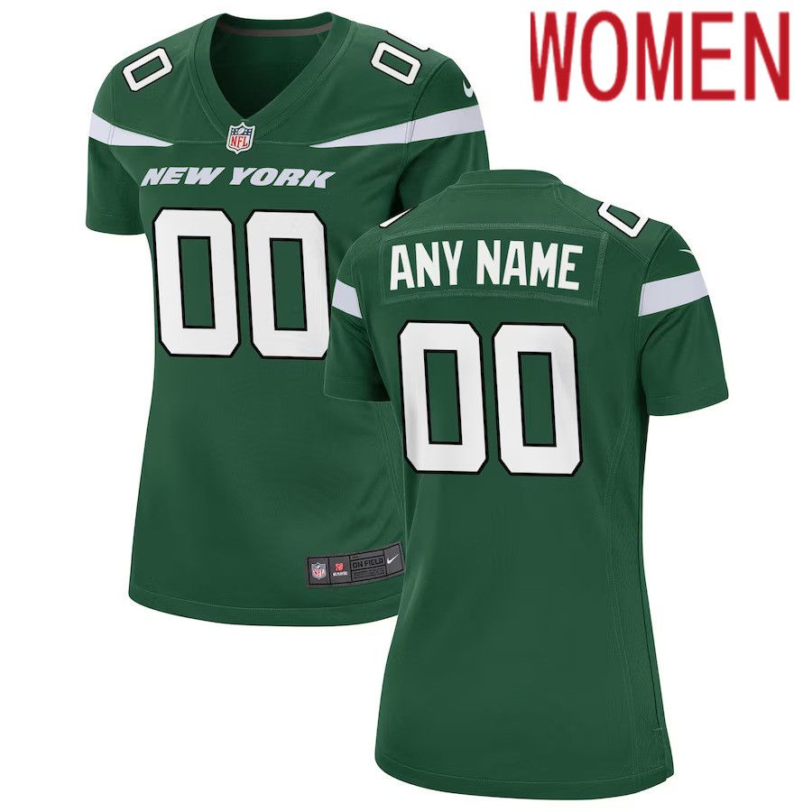 Women New York Jets Nike Gotham Green Custom Game NFL Jersey->customized nfl jersey->Custom Jersey